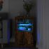 Dulap lateral cu lumini LED, alb, lemn prelucrat GartenMobel Dekor