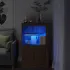 Dulap lateral cu lumini LED, gri beton, lemn prelucrat GartenMobel Dekor