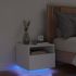 Noptieră cu lumini LED, gri beton, 40x39x37 cm GartenMobel Dekor