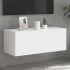Comode TV de perete cu lumini LED, 2 buc., alb, 80x35x31 cm GartenMobel Dekor