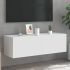 Comode TV de perete cu lumini LED, 2 buc., alb, 80x35x31 cm GartenMobel Dekor
