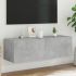 Comodă TV de perete cu lumini LED, gri beton, 40,5x35x80 cm GartenMobel Dekor