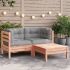Set mobilier de grădină cu perne, 3 piese, alb, lemn masiv pin GartenMobel Dekor
