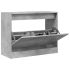 Dulap de pantofi 4 sertare rabatabile, gri beton, 80x21x163,5cm GartenMobel Dekor