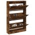 Pantofar cu 4 sertare rabatabile, stejar fumuriu, 60x34x187,5cm GartenMobel Dekor