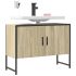 Dulap chiuveta de baie stejar fumuriu 80x33x60 cm lemn compozit GartenMobel Dekor