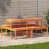 Masă de picnic, maro ceruit, 110x134x75 cm, lemn masiv pin GartenMobel Dekor