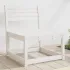 Canapele de grădină cu perne, 2 buc., alb, lemn masiv de pin GartenMobel Dekor