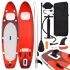 Set placă paddleboarding gonflabilă, roşu, 300x76x10 cm GartenMobel Dekor