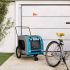 Remorcă bicicletă animale companie, albastru/gri, oxford/fier GartenMobel Dekor