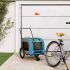 Remorcă bicicletă animale companie, albastru/gri, oxford/fier GartenMobel Dekor