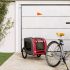 Remorcă bicicletă animale companie gri/negru textil oxford/fier GartenMobel Dekor