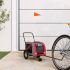 Remorcă bicicletă animale companie, roșu/gri textil oxford/fier GartenMobel Dekor