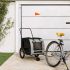 Remorcă bicicletă animale companie gri/negru textil oxford/fier GartenMobel Dekor