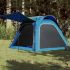 Cort de camping 4 persoane, verde, 240x221x160 cm, tafta 185T GartenMobel Dekor