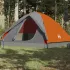 Cort camping, 6 persoane, verde, țesătură opacă, impermeabil GartenMobel Dekor