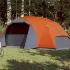 Cort camping 6 persoane gri/portocaliu 412x370x190cm tafta 190T GartenMobel Dekor