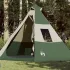 Cort camping, 7 persoane, gri/oranj, țesătură opacă impermeabil GartenMobel Dekor