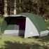 Cort camping 6 persoane gri/portocaliu 412x370x190cm tafta 190T GartenMobel Dekor