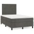 Pat box spring cu saltea, gri închis, 120x200 cm, catifea GartenMobel Dekor