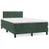 Pat box spring cu saltea, gri închis, 120x190 cm, catifea GartenMobel Dekor