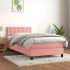 Pat box spring cu saltea, roz, 80x200 cm, catifea GartenMobel Dekor