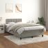 Pat box spring cu saltea, gri deschis, 80x200 cm, catifea GartenMobel Dekor