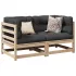 Set mobilier grădină cu perne, 2 buc., maro ceruit, lemn de pin GartenMobel Dekor