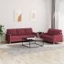Set de canapele cu perne, 2 piese, gri deschis, textil GartenMobel Dekor