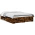 Cadru pat cu sertare stejar fumuriu 140x200 cm lemn prelucrat GartenMobel Dekor
