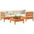 Set mobilier de grădină cu perne, 5 piese, lemn masiv de pin GartenMobel Dekor