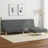 Canapea extensibilă 2 locuri/perne/taburet, gri închis, catifea GartenMobel Dekor