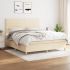 Pat box spring cu saltea, negru, 160x200 cm, textil GartenMobel Dekor