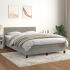 Pat box spring cu saltea, gri deschis, 90x200 cm, catifea GartenMobel Dekor