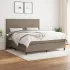 Pat box spring cu saltea, gri taupe, 120x200 cm, textil GartenMobel Dekor