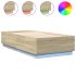 Cadru de pat cu LED, alb, 75x190 cm, lemn prelucrat GartenMobel Dekor