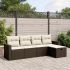 Set mobilier de grădină cu perne, 6 piese, negru, poliratan GartenMobel Dekor
