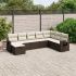 Set mobilier de grădină cu perne, 9 piese, negru, poliratan GartenMobel Dekor