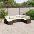 Set mobilier de grădină cu perne, 9 piese, negru, poliratan GartenMobel Dekor