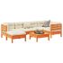 Set canapele grădină cu perne, 7 piese, maro, lemn masiv de pin GartenMobel Dekor