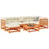 Set canapele grădină cu perne, 7 piese, maro, lemn masiv de pin GartenMobel Dekor