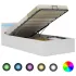 Cadru pat hidraulic LED cappuccino 90x200 cm piele ecologică  GartenMobel Dekor
