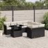 Set mobilier de grădină cu perne, 9 piese, negru, poliratan GartenMobel Dekor