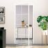 Ușă de interior alb 93x201,5 cm sticlă securiz. / aluminiu slim GartenMobel Dekor