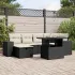 Set canapele de grădină cu perne, 7 piese, negru, poliratan GartenMobel Dekor