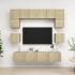 Set de dulapuri TV, 8 piese, gri beton, lemn prelucrat GartenMobel Dekor