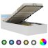 Cadru pat hidraulic ladă & LED negru 100x200 cm piele ecologică  GartenMobel Dekor