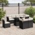 Set mobilier de grădină cu perne, 9 piese, negru, poliratan GartenMobel Dekor