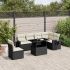 Set canapele de grădină cu perne, 7 piese, negru, poliratan GartenMobel Dekor