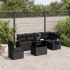 Set canapele de grădină cu perne, 7 piese, negru, poliratan GartenMobel Dekor